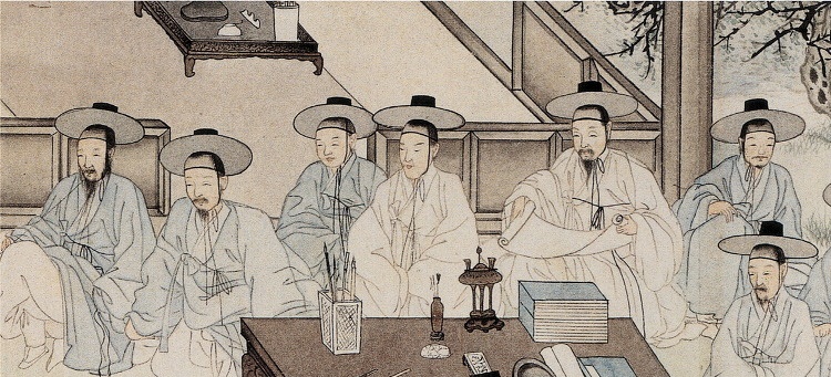 A Joseon painting which represents the Jungin (literally 'middle people'), equivalent to the petite bourgeoisie.